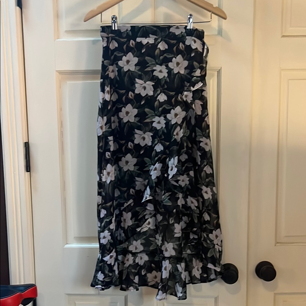 Franki Floral Flounce Hi Low Midi Skirt size 12